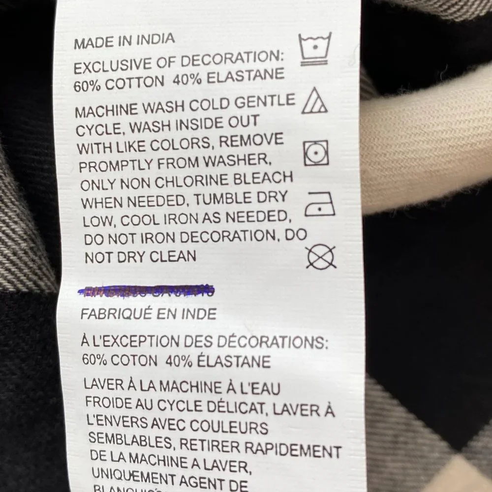 Denim & Supply NWOT Ralph Lauren Women's Long Sleeve Cotton Shirt, Black/Wh, M - Picture 9 of 9